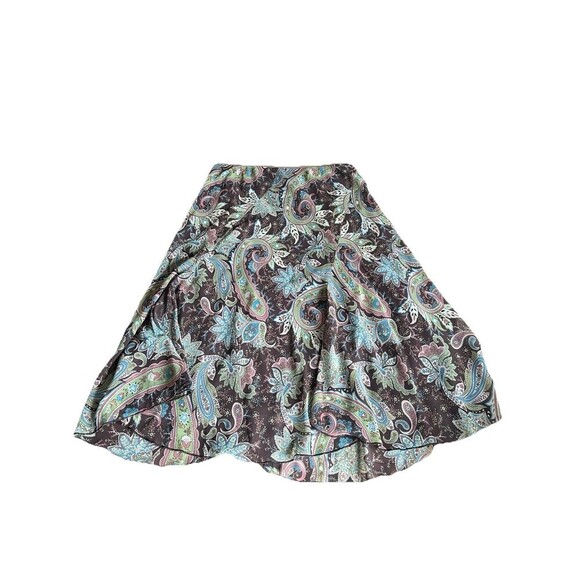 Cato Long Maxi Skirt Sz S Brown Paisley Gypsy Bohemian Coquette Cottagecore - Picture 3 of 3